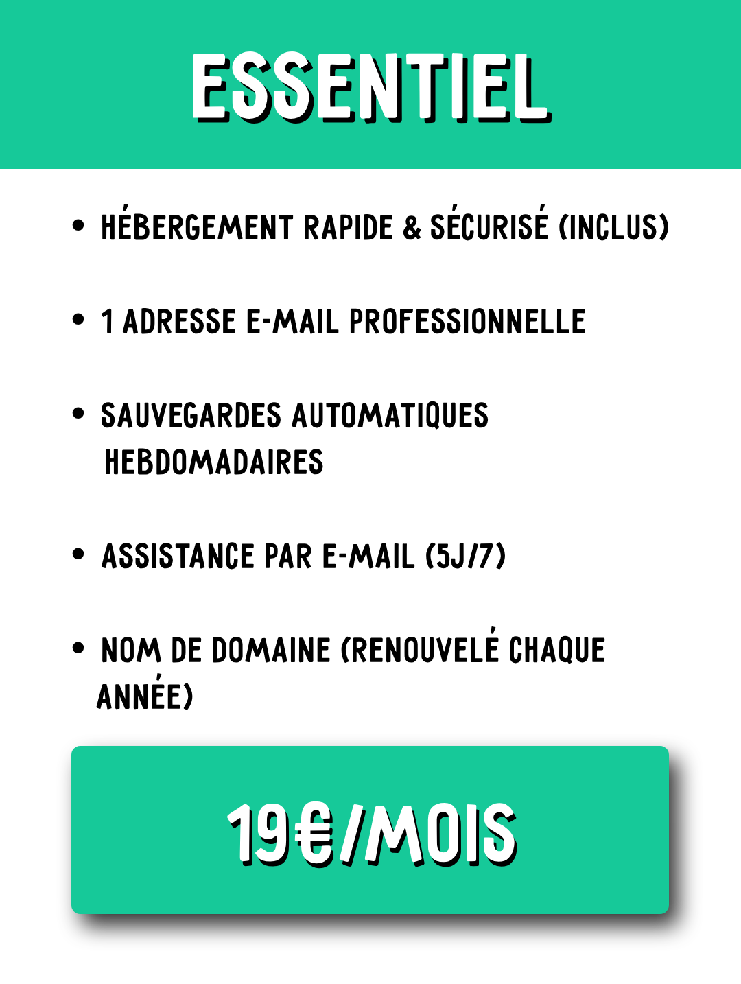 Abonnement basique à 20 € par mois – maintenance et support pour site web en Belgique